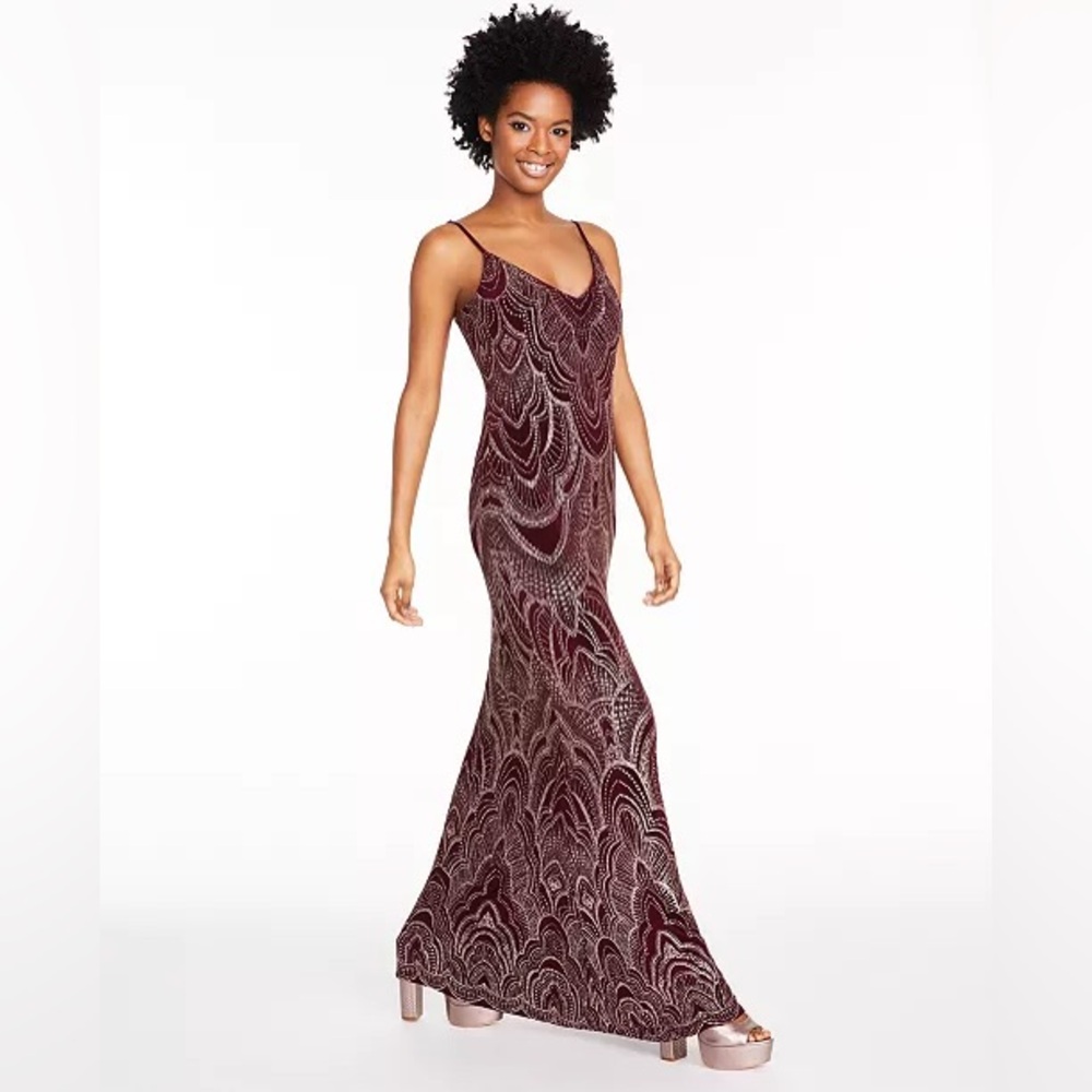 Purple & Gold Maxi Dress